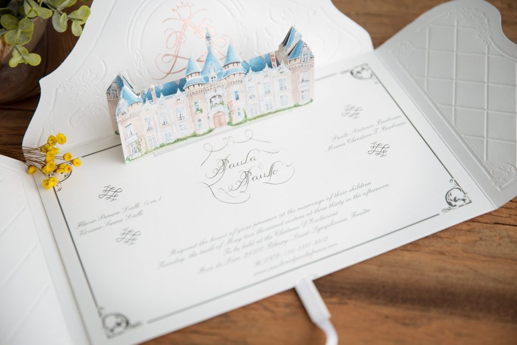 Convite 3D da RA Paper com castelo.