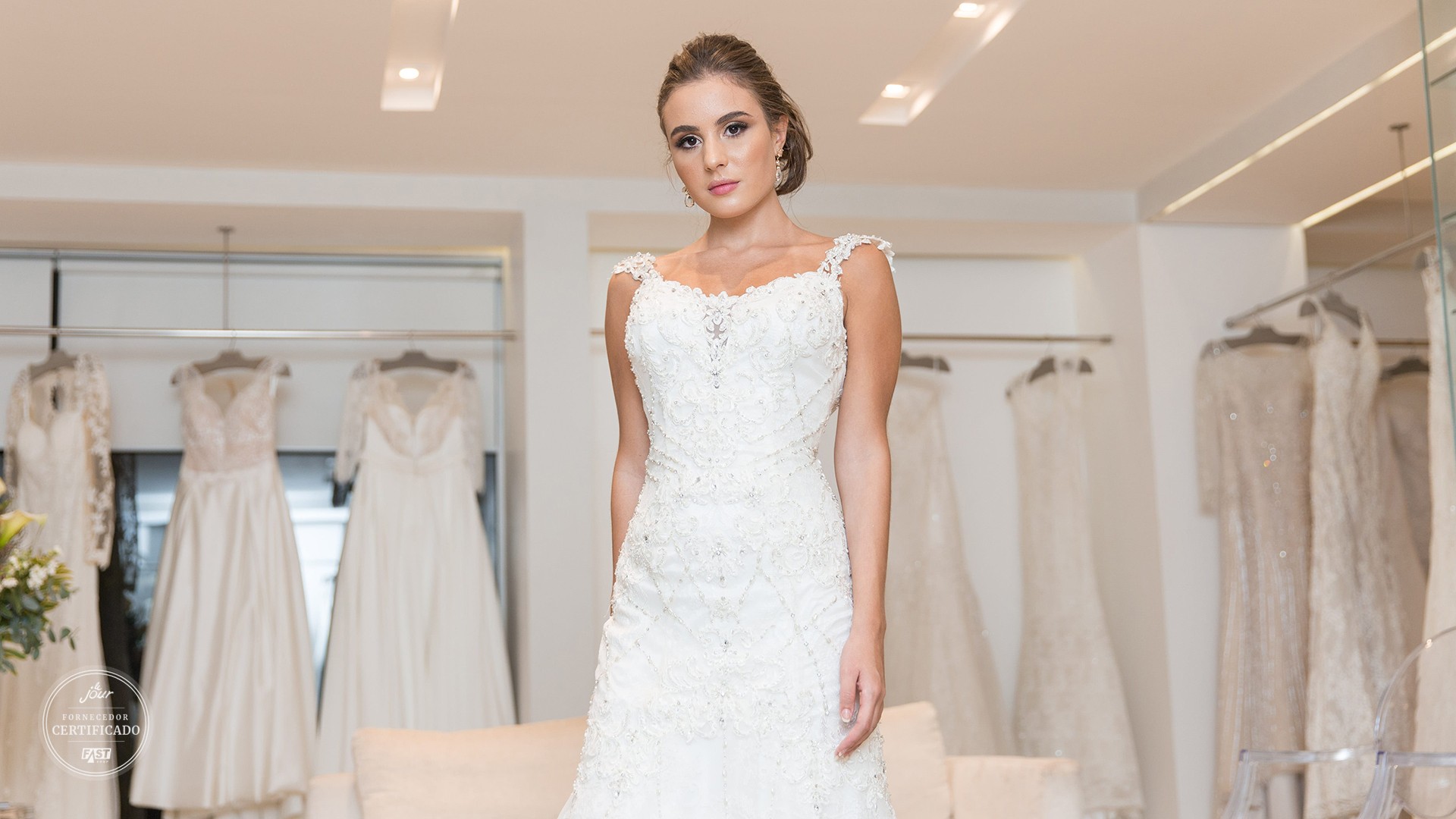 Modelo de vestido de noiva para aluguel na Black Tie.