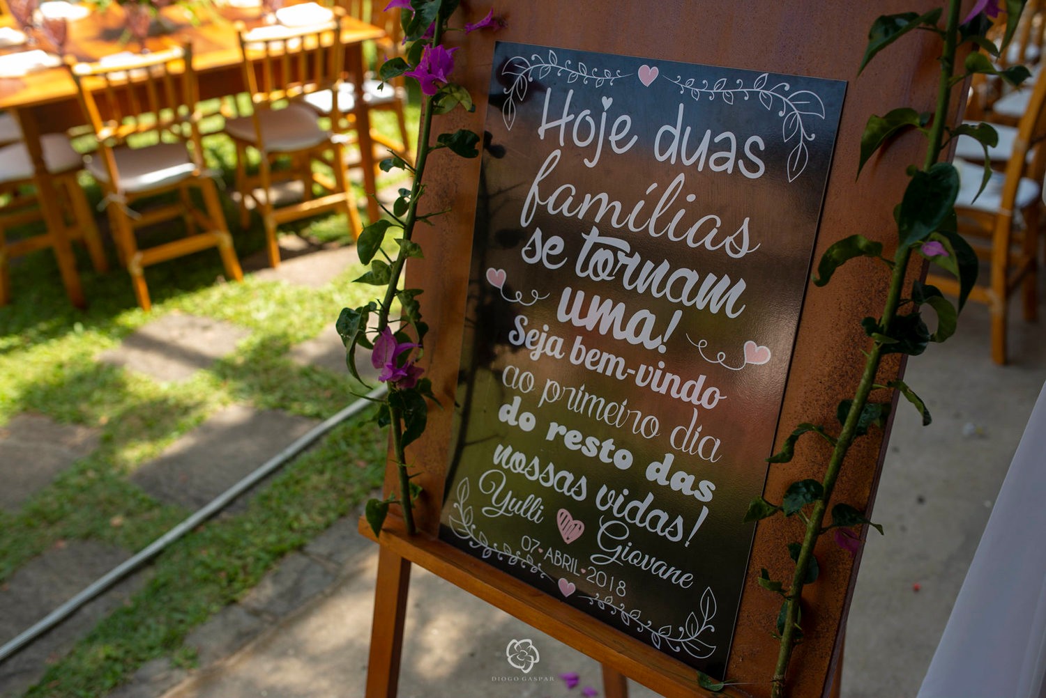 plaquinha de casamento