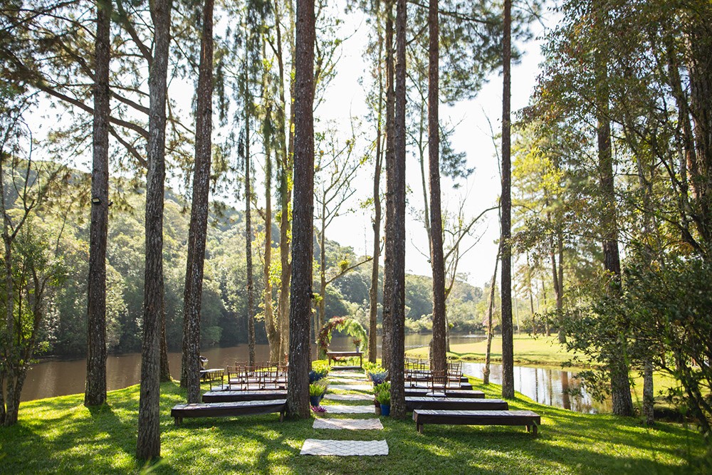 cerimônia de casamento no campo
