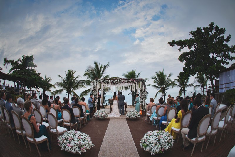 Cerimônia de casamento da praia.